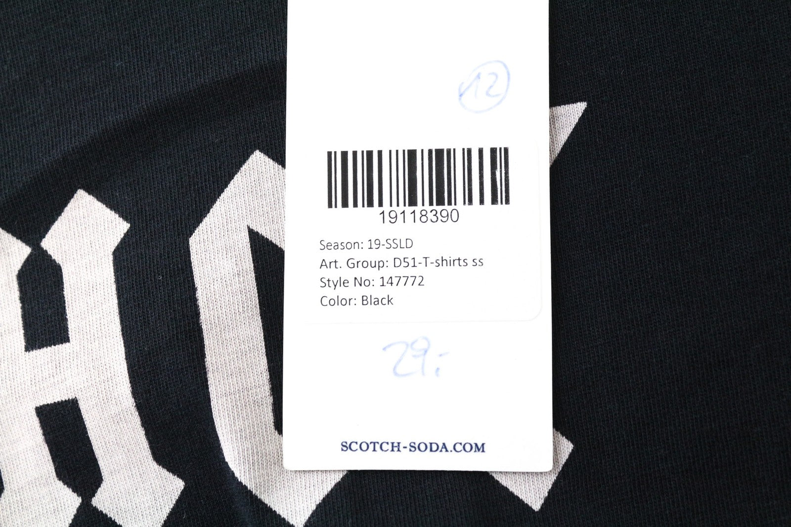 SCOTCH &amp; SODA Ams Blauw moteriški marškinėliai XS juodo logotipo megztinis trumpomis rankovėmis 