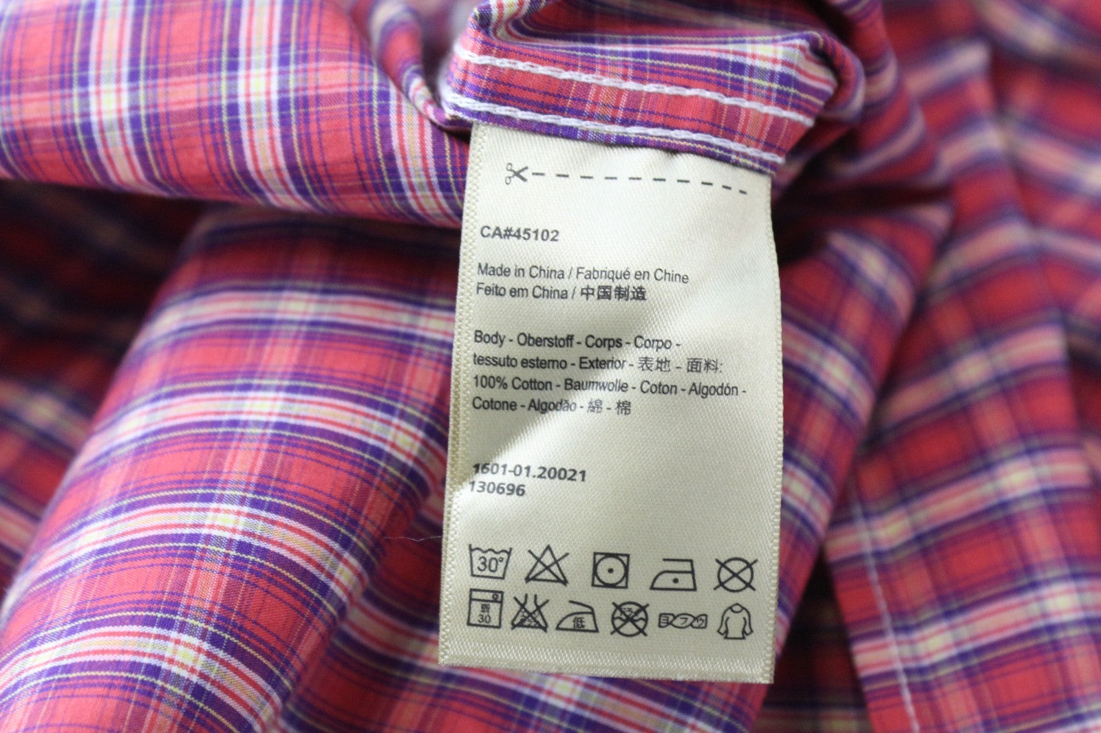 SCOTCH &amp; SODA Ams Couture vyriški marškinėliai L dydžio, raudoni languoti, grynos medvilnės, su kišenių detale
