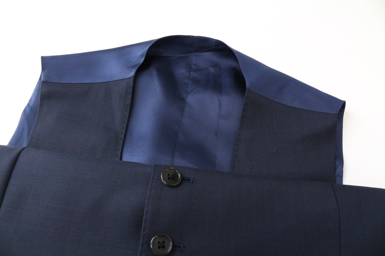 SUITSUPPLY Lazio Men's Waistcoat UK36S Blue Pure Wool Single Breasted Classic