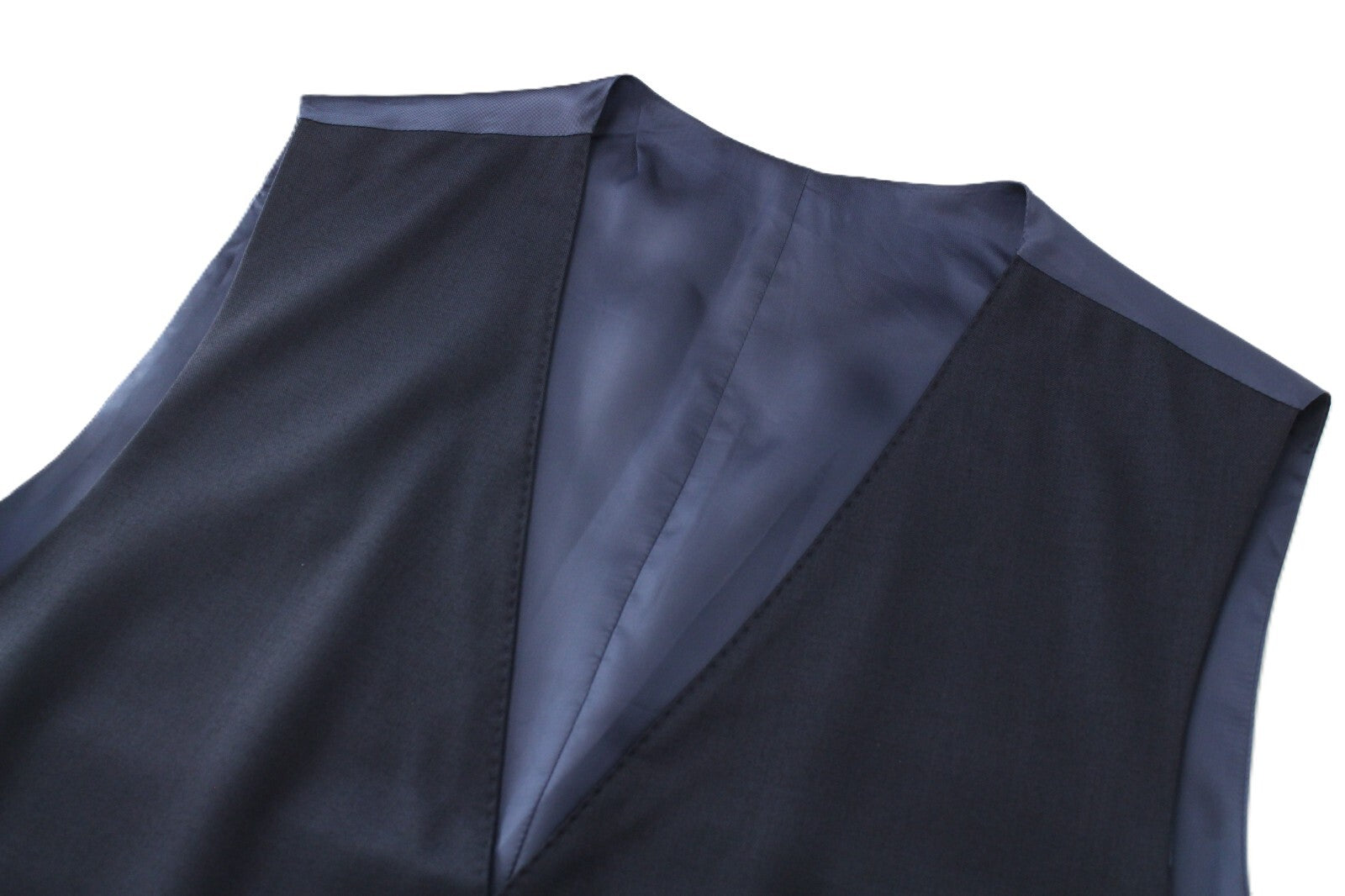 SUITSUPPLY Lazio UK50S tamsiai mėlyna vilnonė 2 dalių liemenė ir kelnės, vyriškas kostiumo komplektas su sagomis 