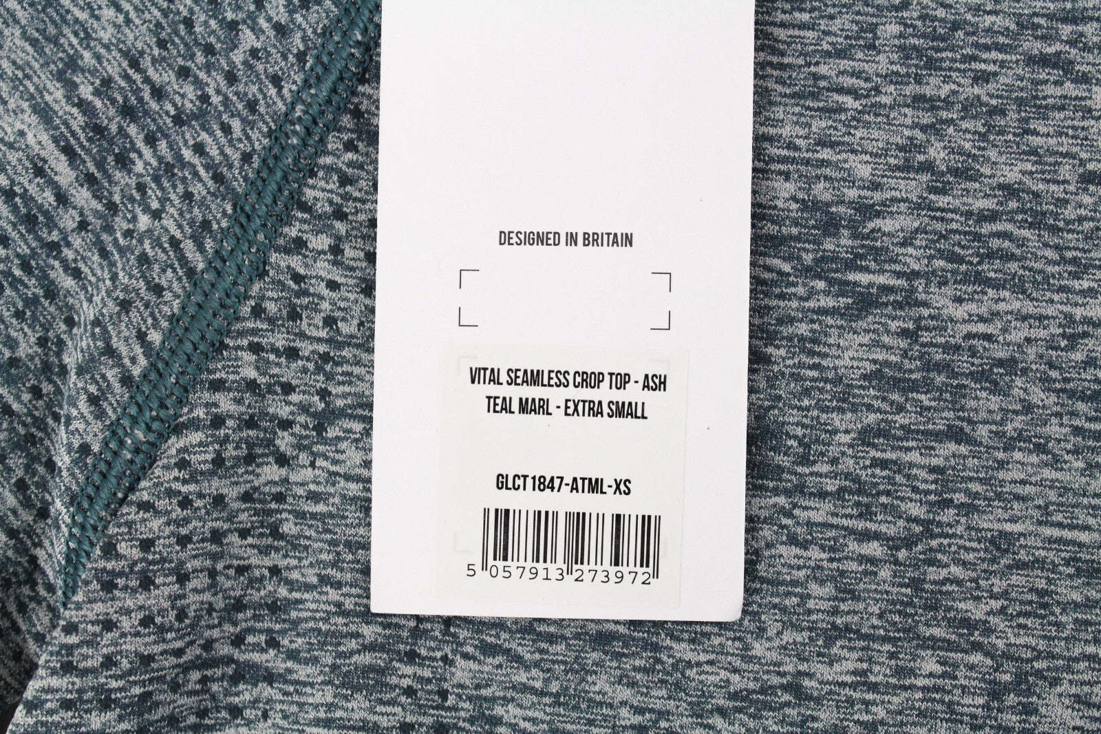 GYMSHARK Vital moteriški marškinėliai XS dydžio mėlynai pilki ilgomis rankovėmis, tamprūs sportiniai marškinėliai 