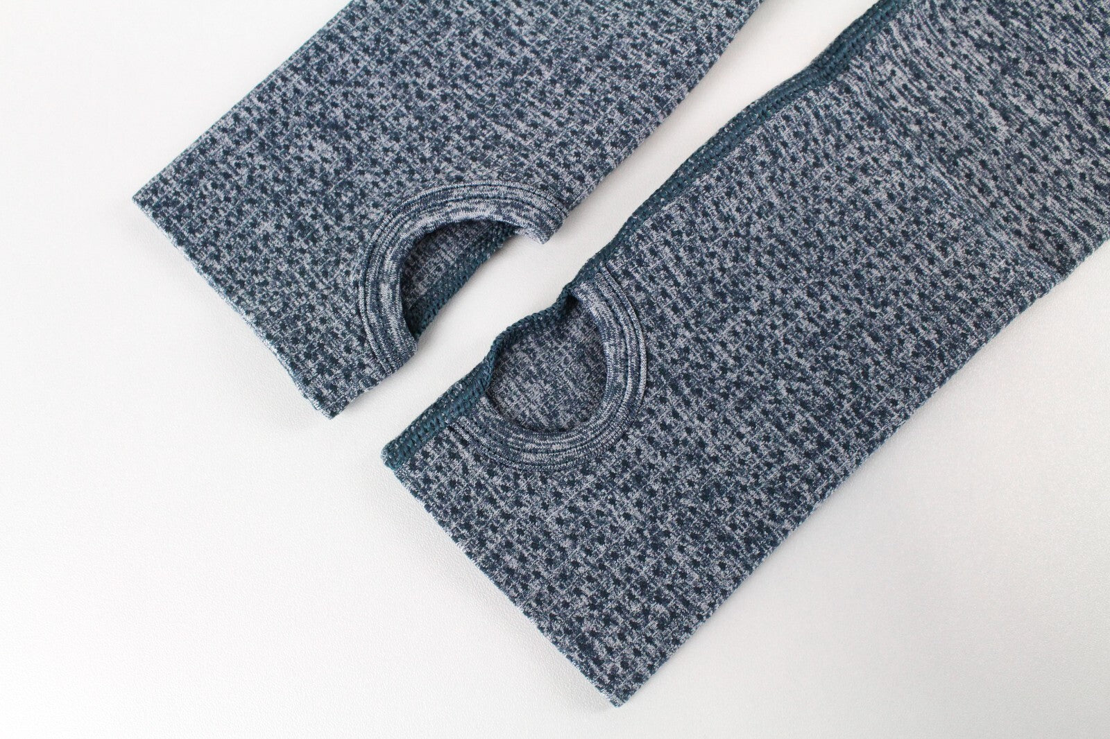 GYMSHARK Vital moteriški marškinėliai XS dydžio mėlynai pilki ilgomis rankovėmis, tamprūs sportiniai marškinėliai 