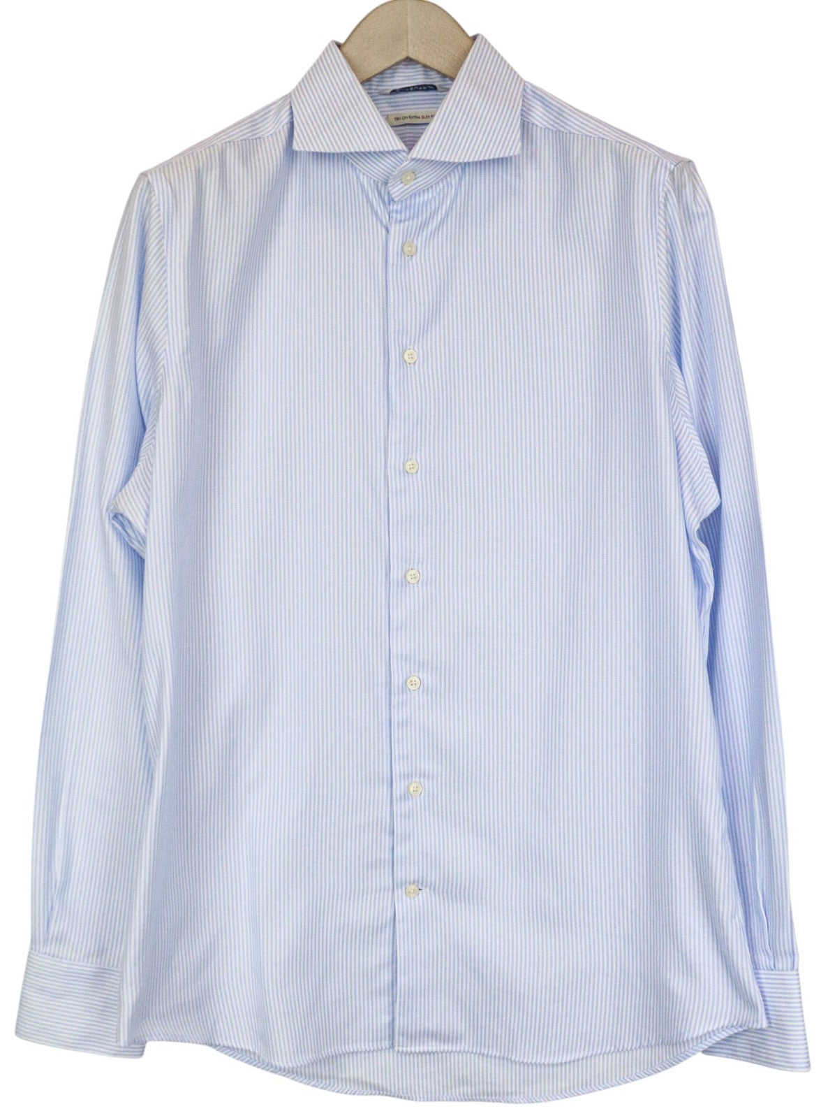 SUITSUPPLY Try On Extra Slim Fit Men Formal Shirt 42 / 16 1/2 Blue Pinstripe