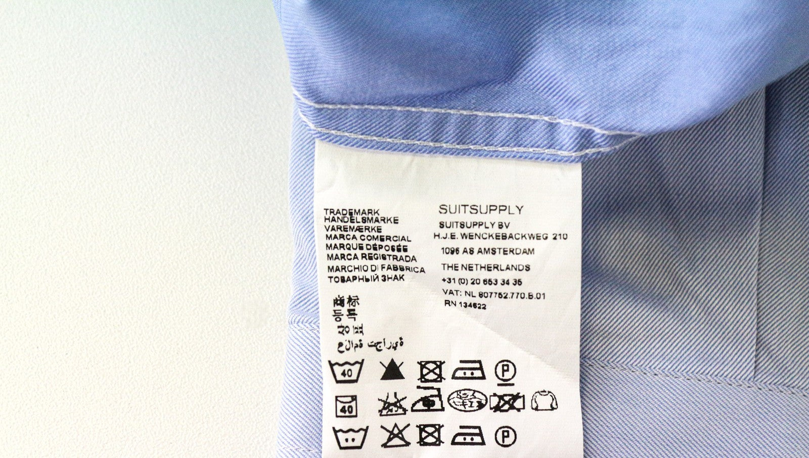 „SUITSUPPLY“ egiptietiškos medvilnės vyriški formalūs marškiniai, 39–7 / 15 1/2L, mėlyni, priglundančio kirpimo, iškirpti 