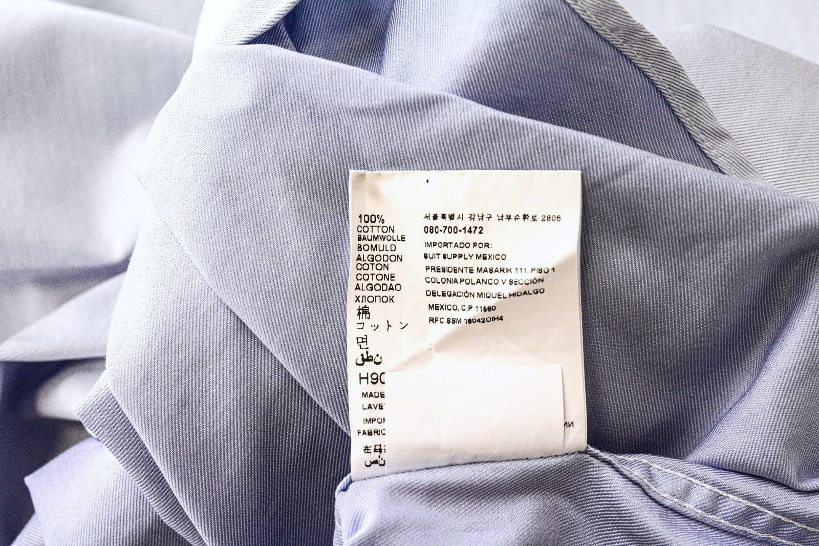 „SUITSUPPLY“ egiptietiškos medvilnės vyriški formalūs marškiniai, 39–7 / 15 1/2L, mėlyni, priglundančio kirpimo, iškirpti 