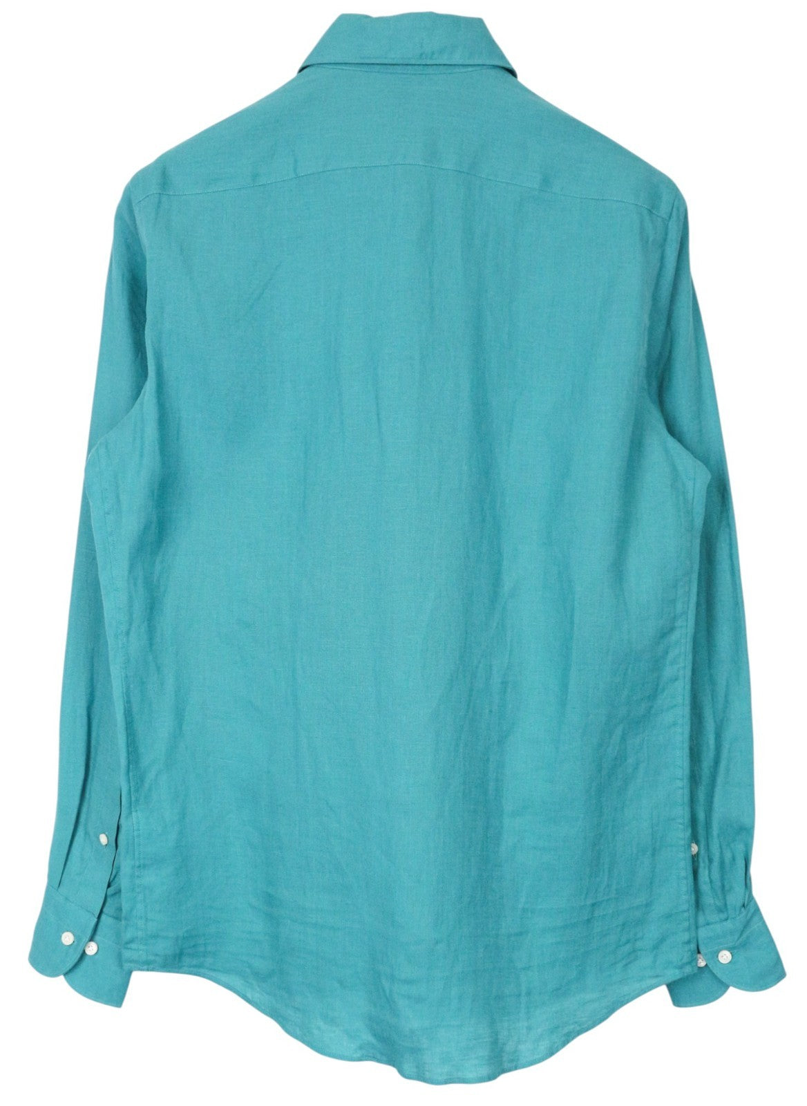 SUITSUPPLY vyriški oficialūs marškinėliai 37/38/14.5/15 Plonas vandens mėlynas lininis mygtukas 