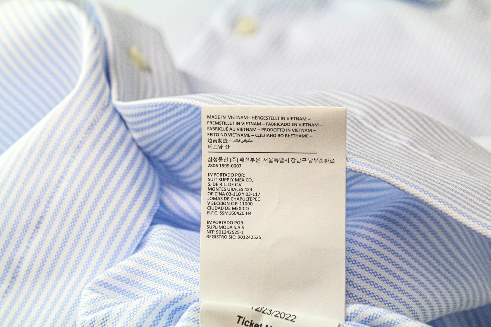 „SUITSUPPLY Traveller“ vyriški formalūs marškinėliai, 39 m., ypač ploni, mėlyni, dryžuoti medvilniniai marškinėliai 