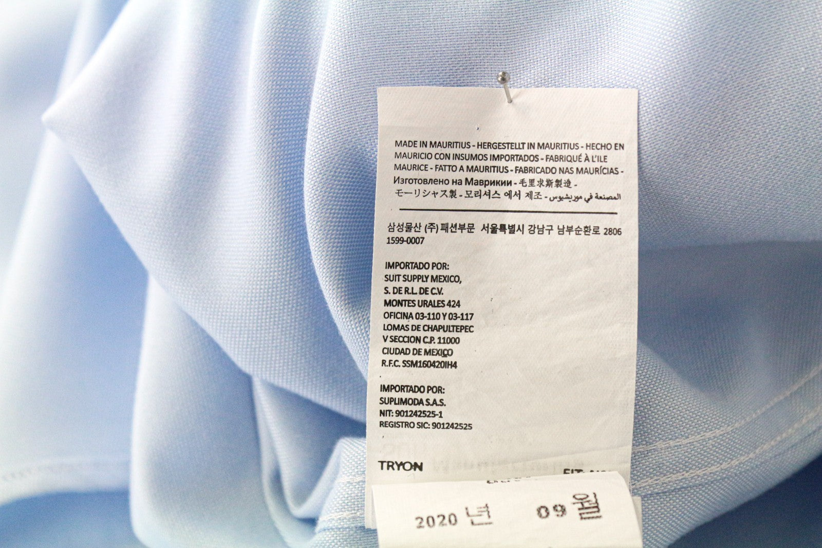 „SUITSUPPLY“ vyriški formalūs marškinėliai, 44L/17,5L, prigludę, oksfordo mėlynos spalvos, grynos medvilnės, pasimatuoti 