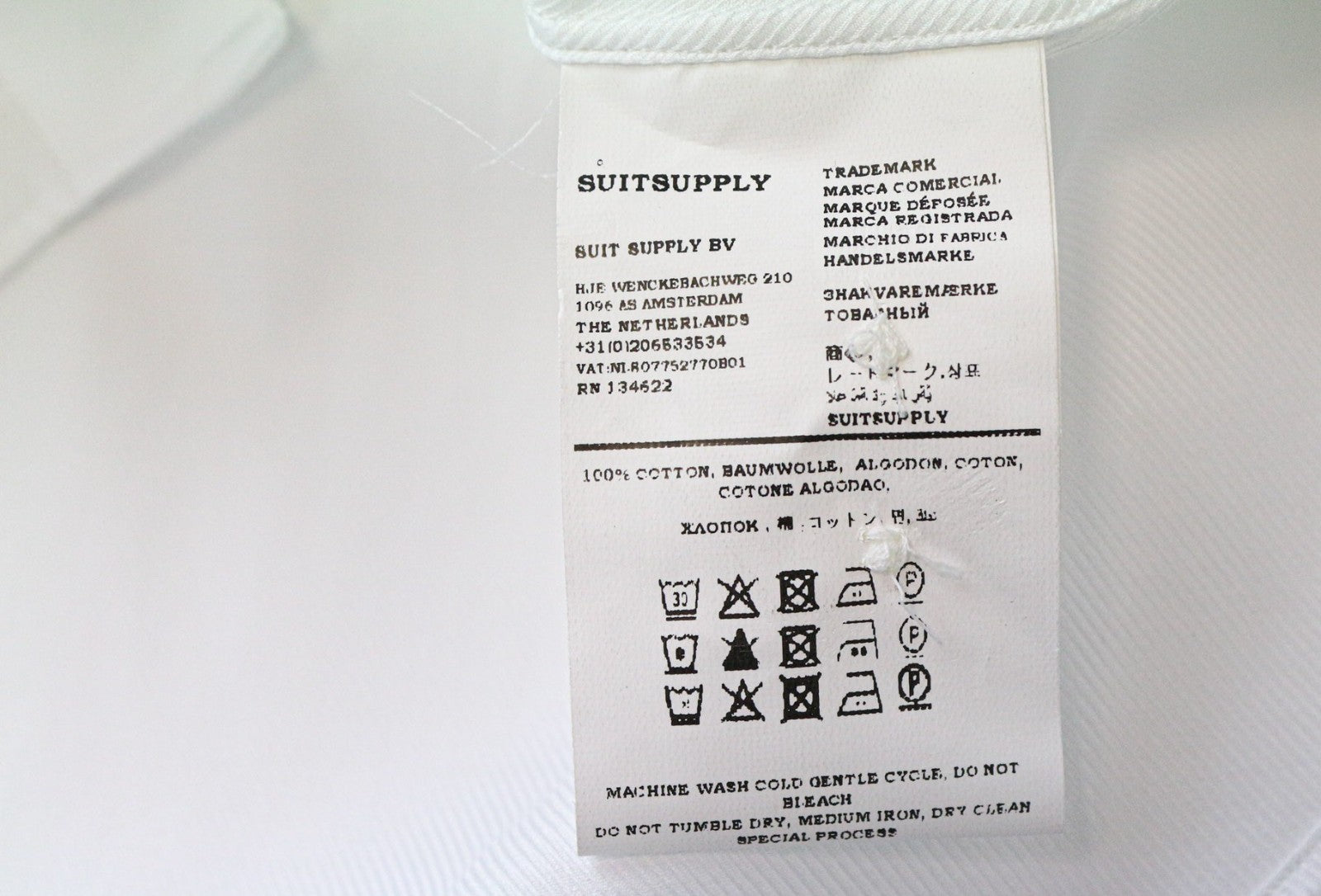 SUITSUPPLY vyriški oficialūs marškinėliai XS itin ploni balti medvilniniai ilgomis rankovėmis, ploni 