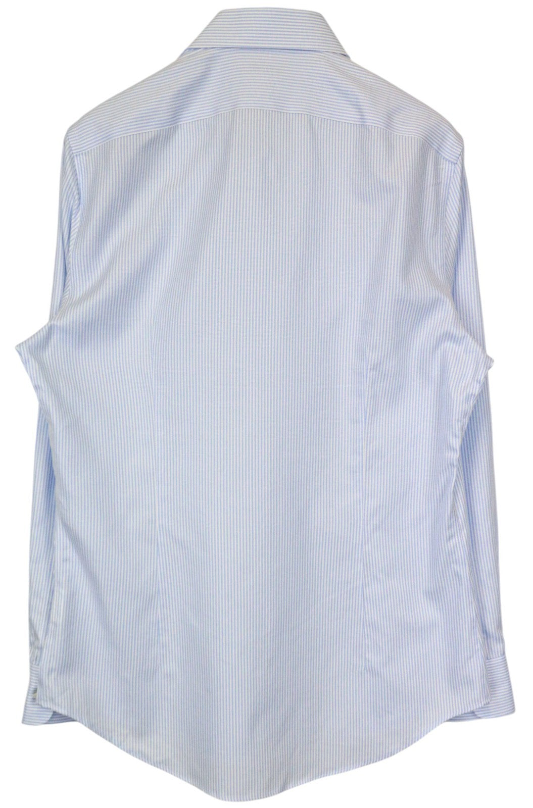 SUITSUPPLY vyriški oficialūs marškinėliai 42/16.5 Itin ploni grynos medvilnės mėlyna juostele formalūs