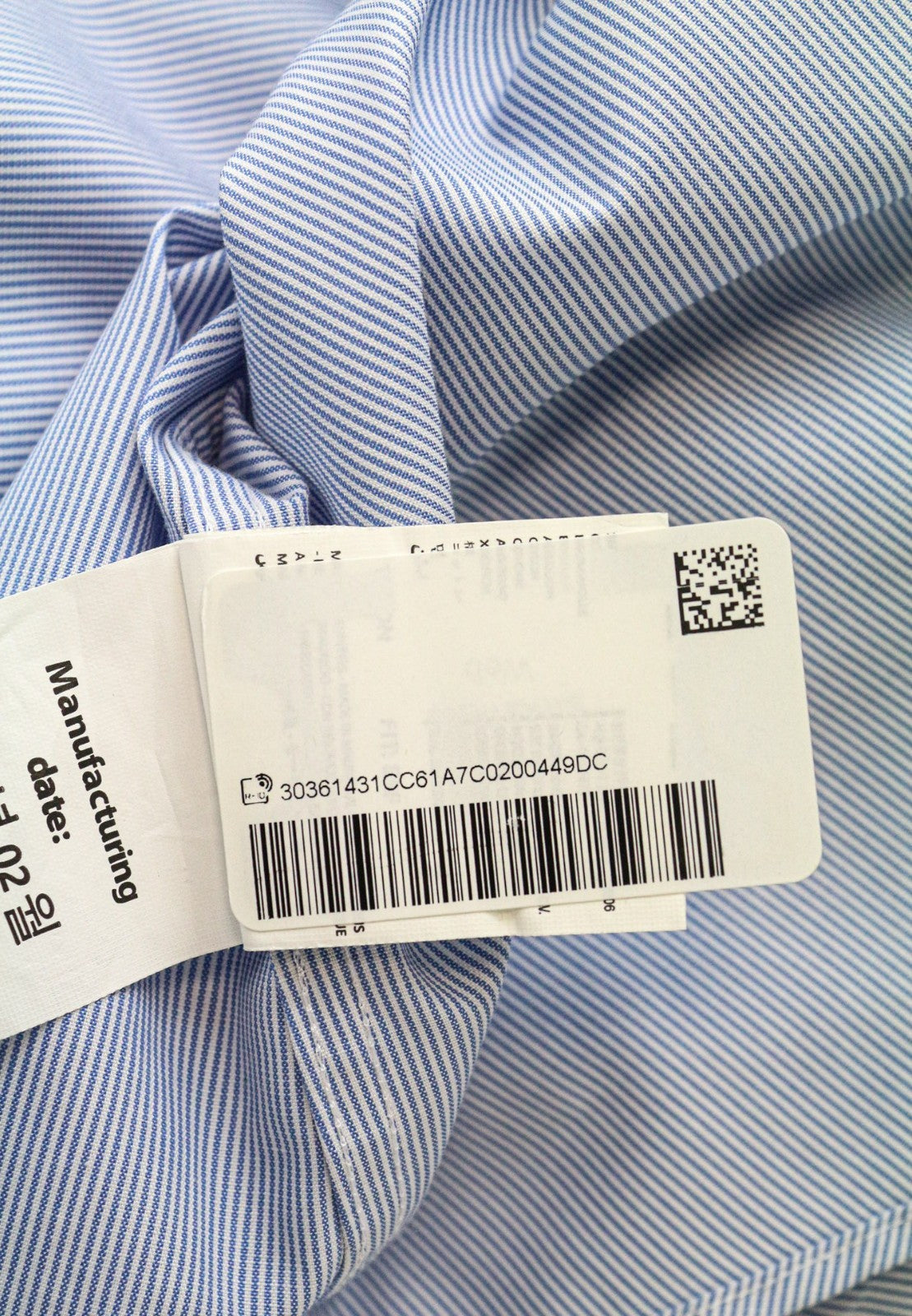 SUITSUPPLY vyriški formalūs marškinėliai 40/15.75 itin ploni medvilniniai mėlyni dryžuoti raštuoti 