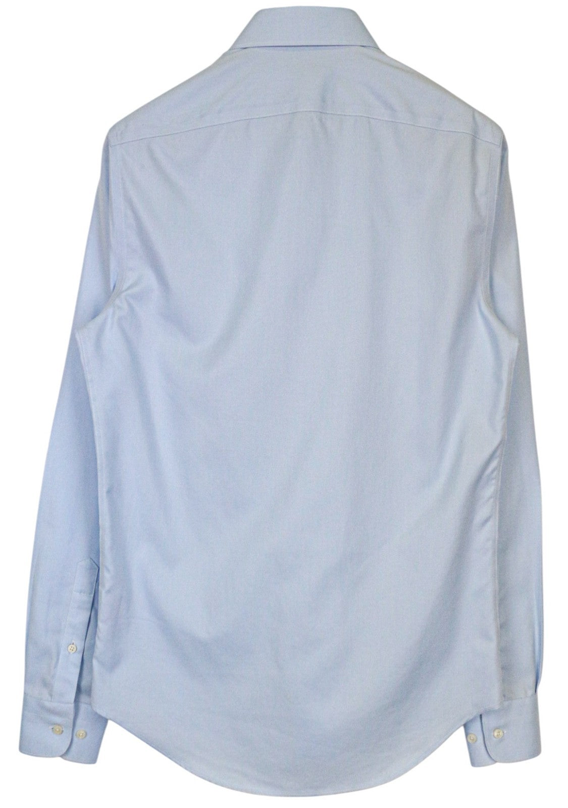 SUITSUPPLY vyriški formalūs marškiniai, 38L/15L, ploni mėlyni medvilniniai marškiniai su platėjančia apykakle, gryna medvilnė 