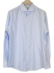 SUITSUPPLY Men's Formal Shirt 42/16.5 Extra Slim Pure Cotton Blue  Long Sleeve