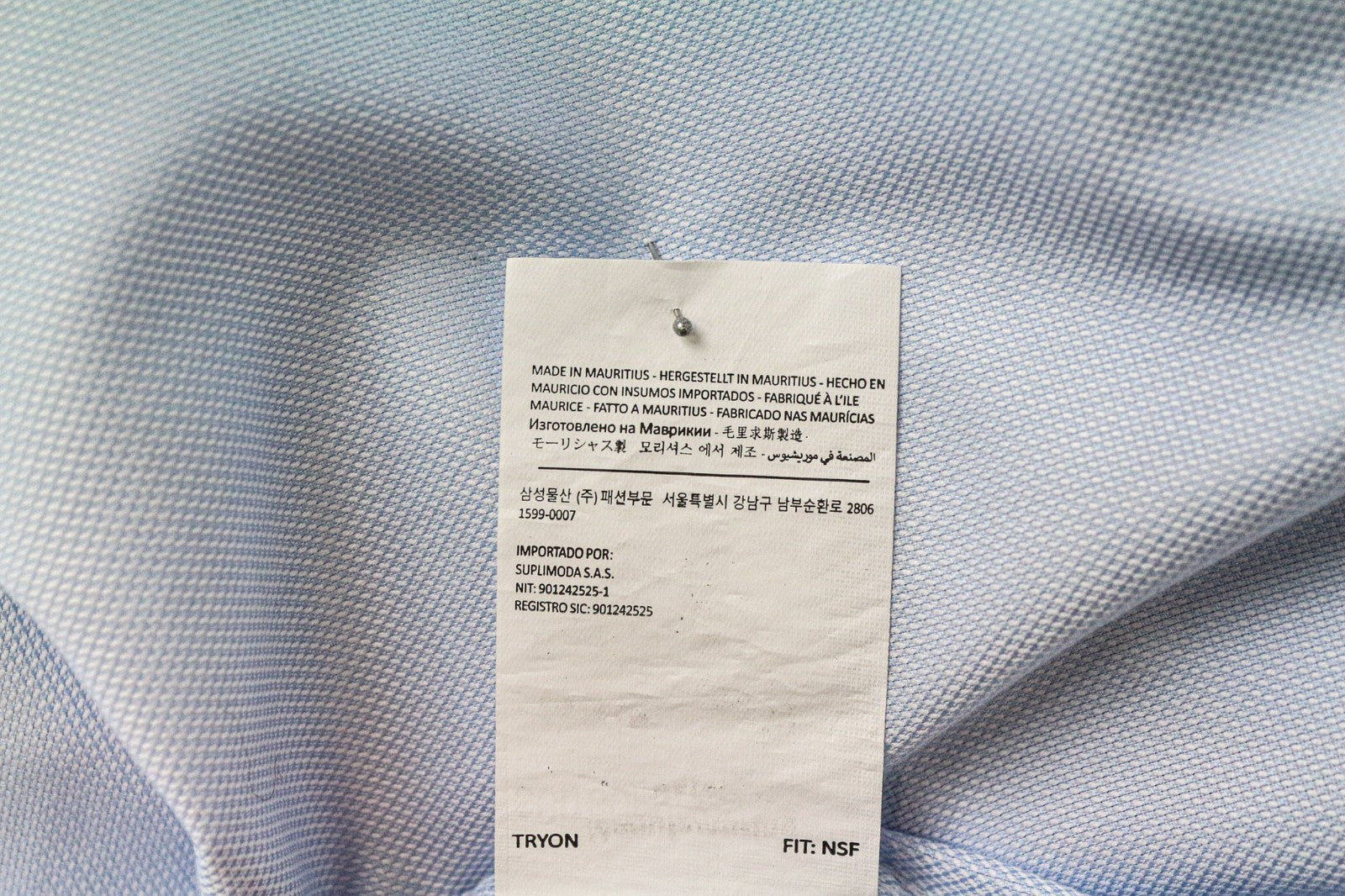 SUITSUPPLY Men's Formal Shirt 39L/15.5L Slim Blue Cutaway Cotton Long Sleeve