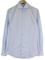 SUITSUPPLY Men's Formal Shirt 39/15 1/2 Extra Slim Blue Cotton Twill Cutaway