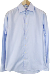 „SUITSUPPLY Traveller“ vyriški formalūs marškiniai, 37/14 1/2, ploni, mėlyni, medvilniniai, dryžuoti marškiniai