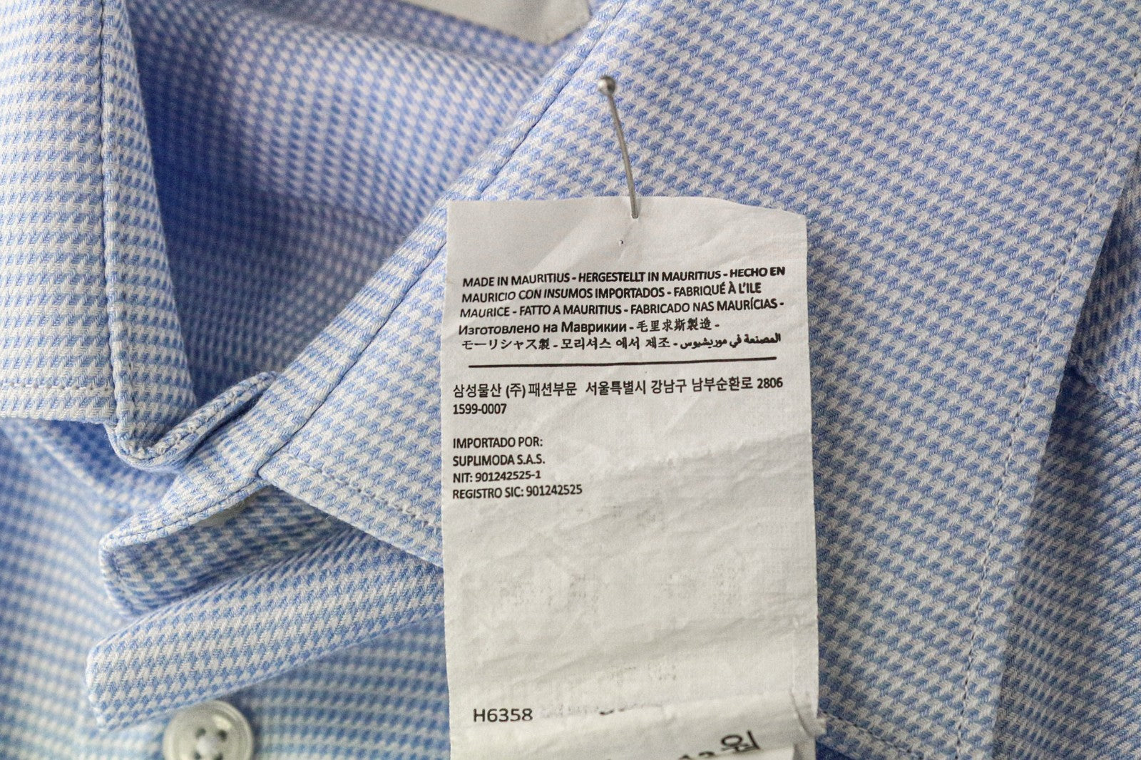 „SUITSUPPLY Traveller“ vyriški formalūs marškiniai, 37/14 1/2, ploni, mėlyni, medvilniniai, dryžuoti marškiniai