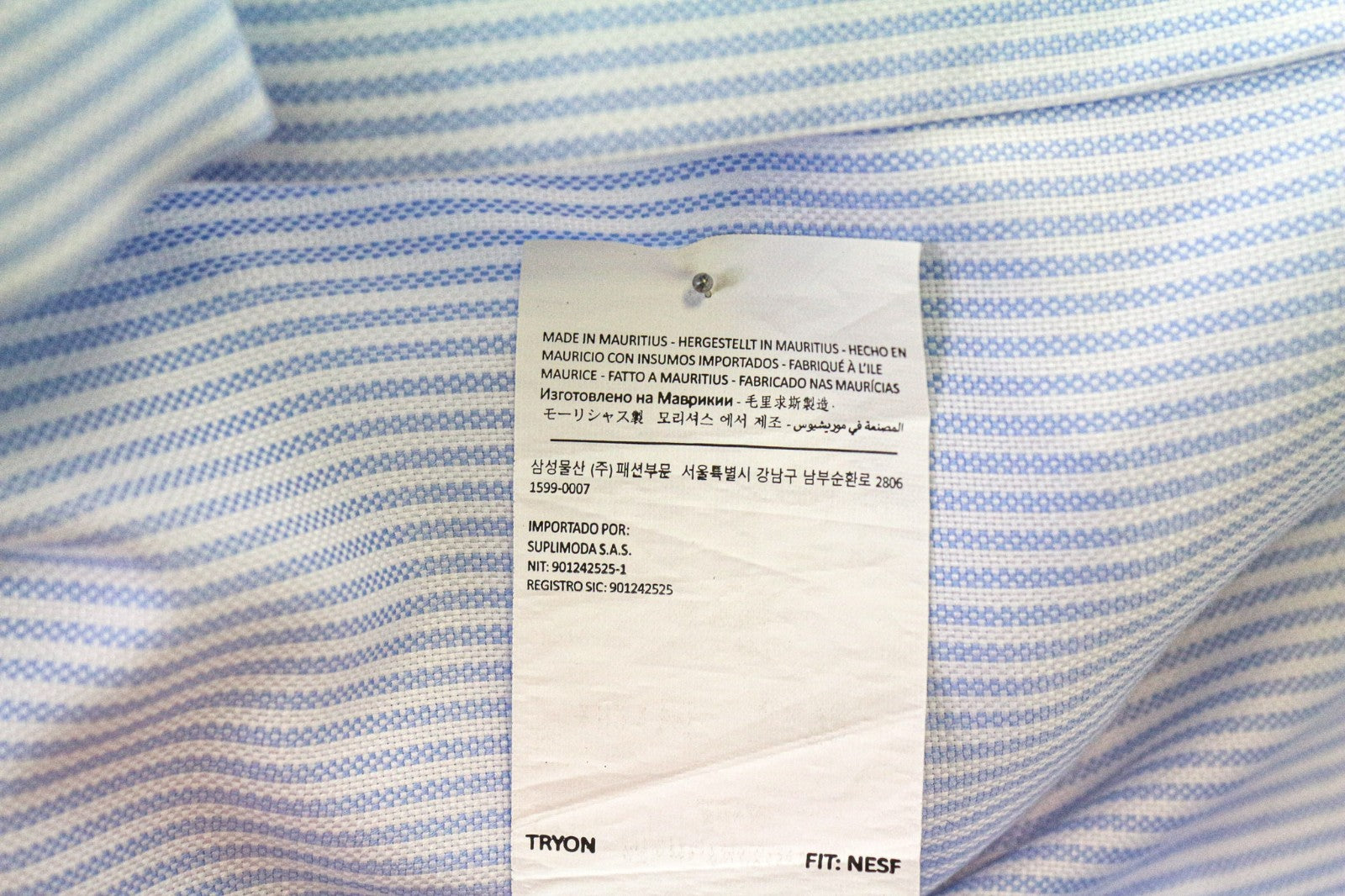 SUITSUPPLY Men's Formal Shirt 41/16 Extra Slim Blue Striped Pure Cotton Try On