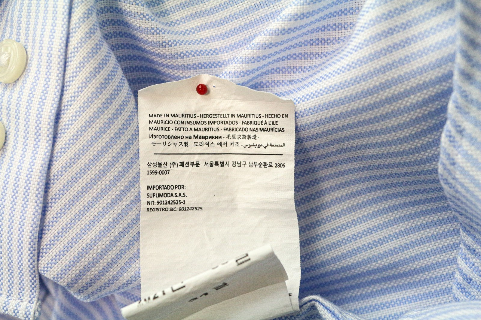 SUITSUPPLY Men's Formal Shirt 41/16 Extra Slim Blue Pure Cotton Cutaway Stripe