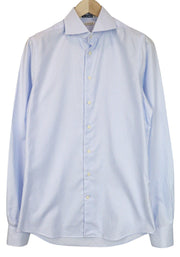 SUITSUPPLY Men's Formal Shirt 39L/15 1/2L Extra Slim Blue Cotton Stripe Pattern