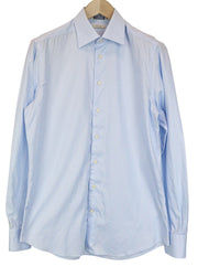 SUITSUPPLY vyriški oficialūs marškinėliai 39/15 1/2 Ploni Oksfordo melanžo mėlyna gryna medvilnė 