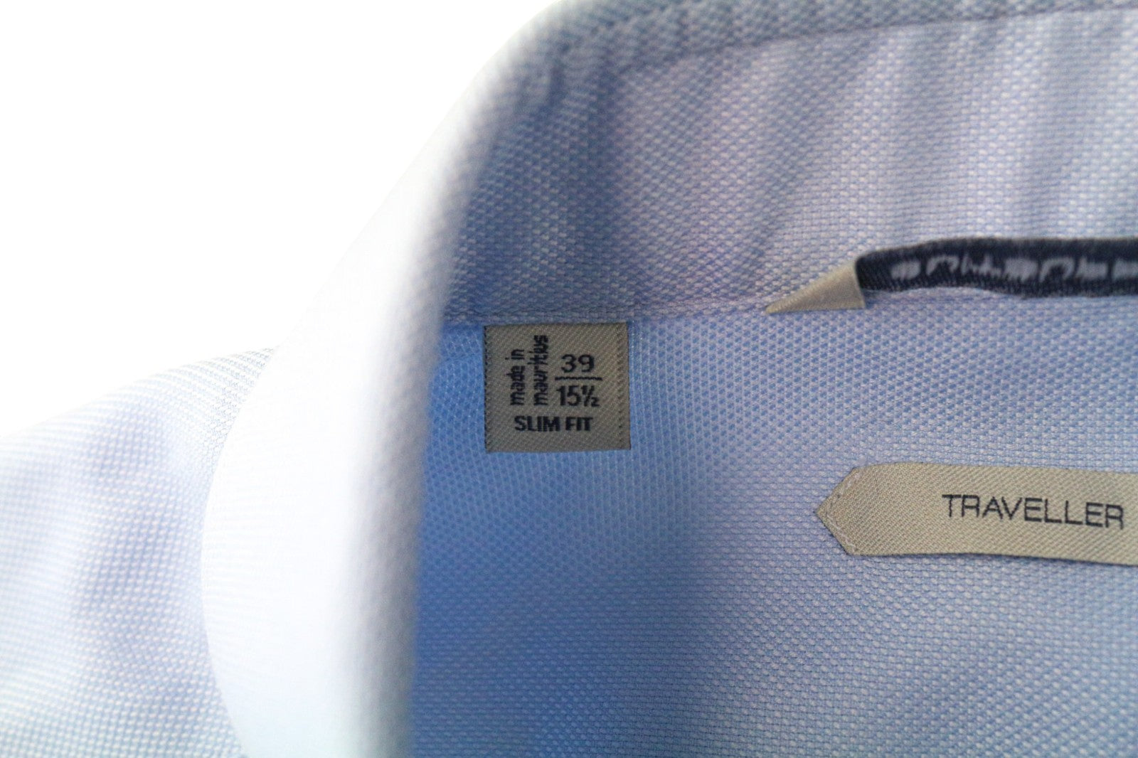 SUITSUPPLY vyriški oficialūs marškinėliai 39/15 1/2 Ploni Oksfordo melanžo mėlyna gryna medvilnė 