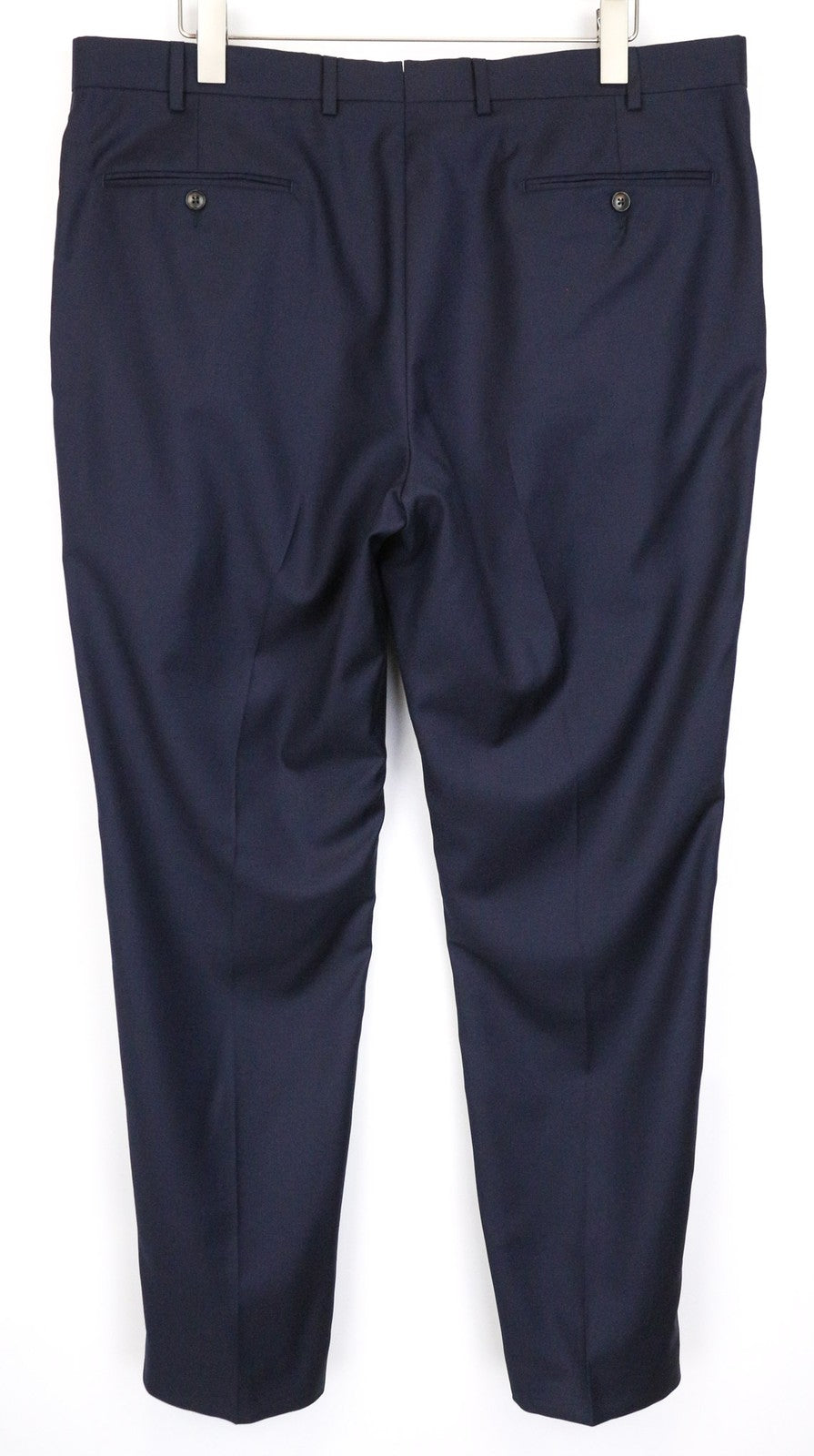 SUITSUPPLY Brescia Men's Trousers UK48S Navy Slim Wool Flat-Front Dress Pants