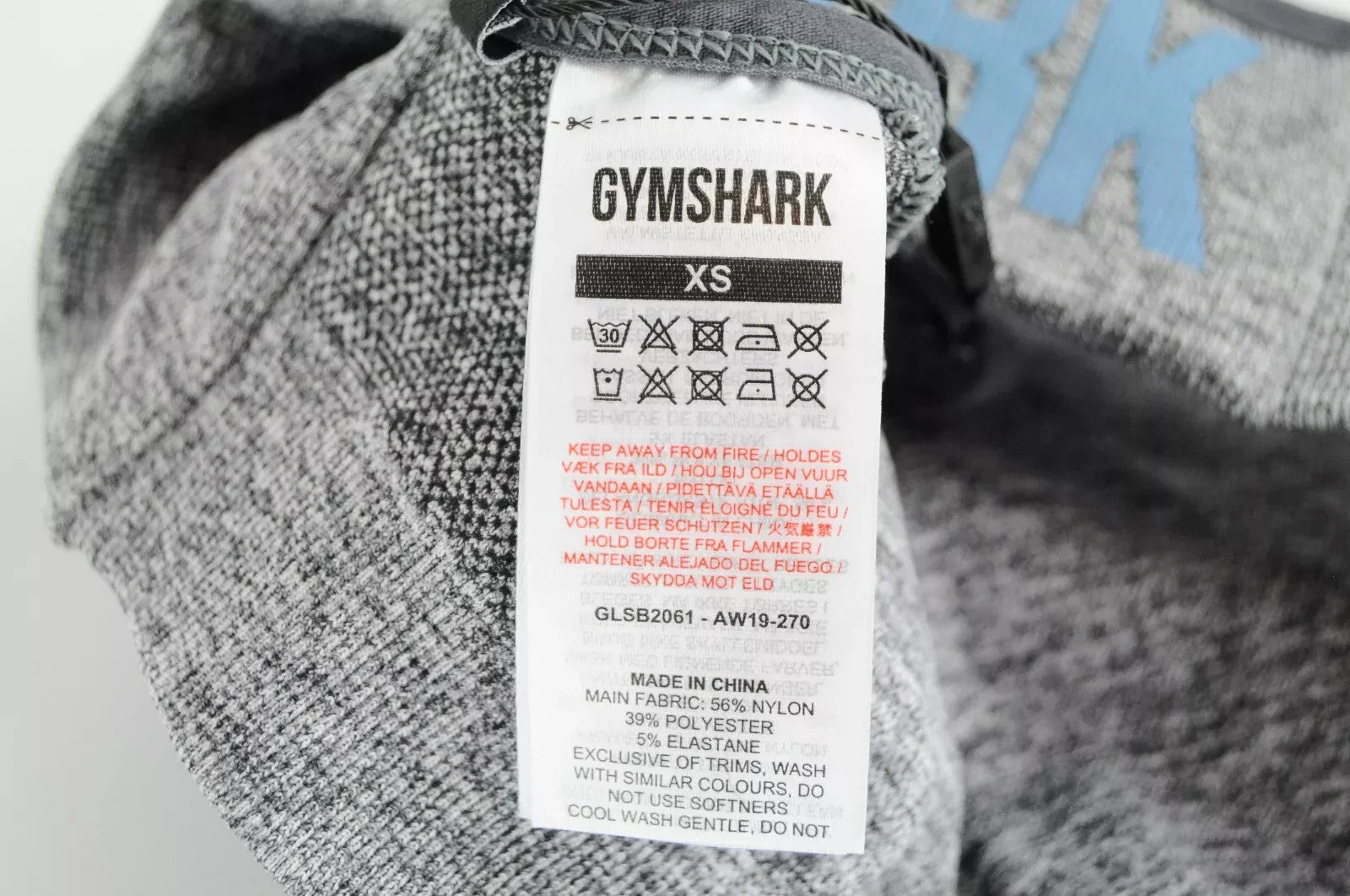 GYMSHARK Flex Women's Sports Bra XS Grey Marl Strappy Back Stretch Gym Top