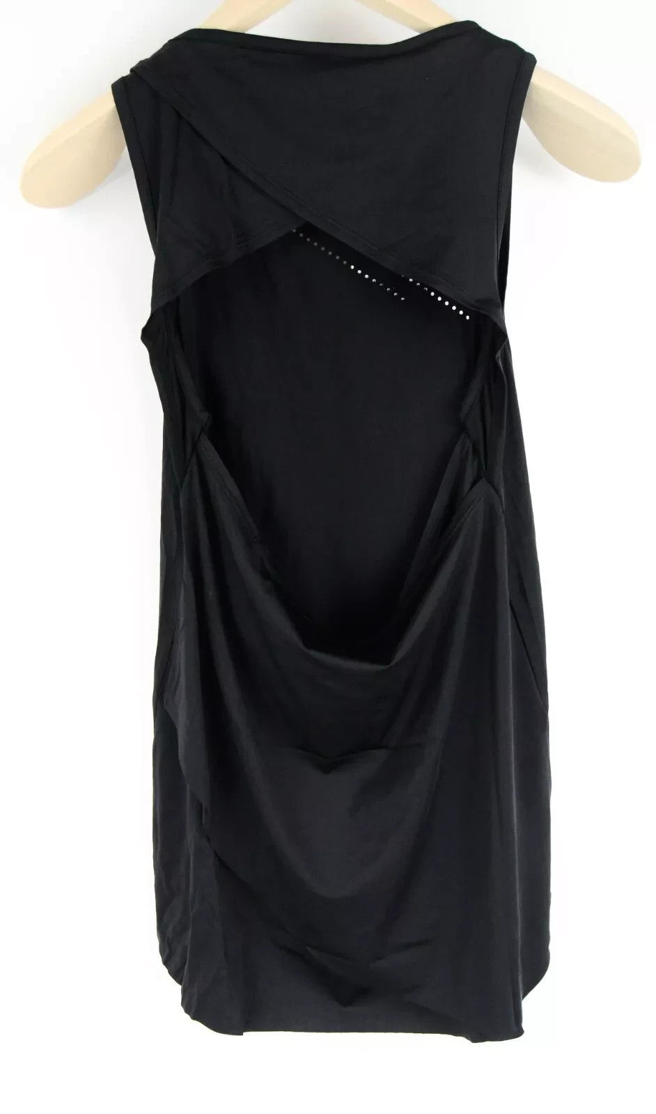 GYMSHARK Women's Tank XS Black Laser Cut Lightweight Breathable Gym Top