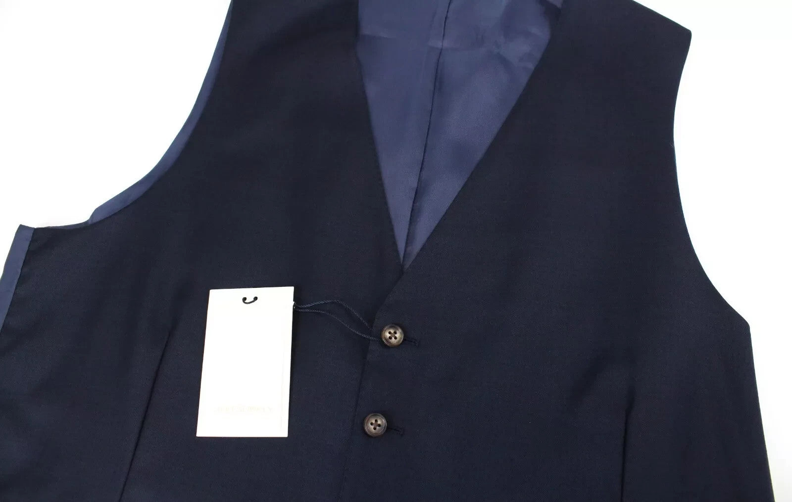 SUITSUPPLY Lazio Men's Waistcoat UK46S Navy Wool Lined V-Neck Tailored Vest