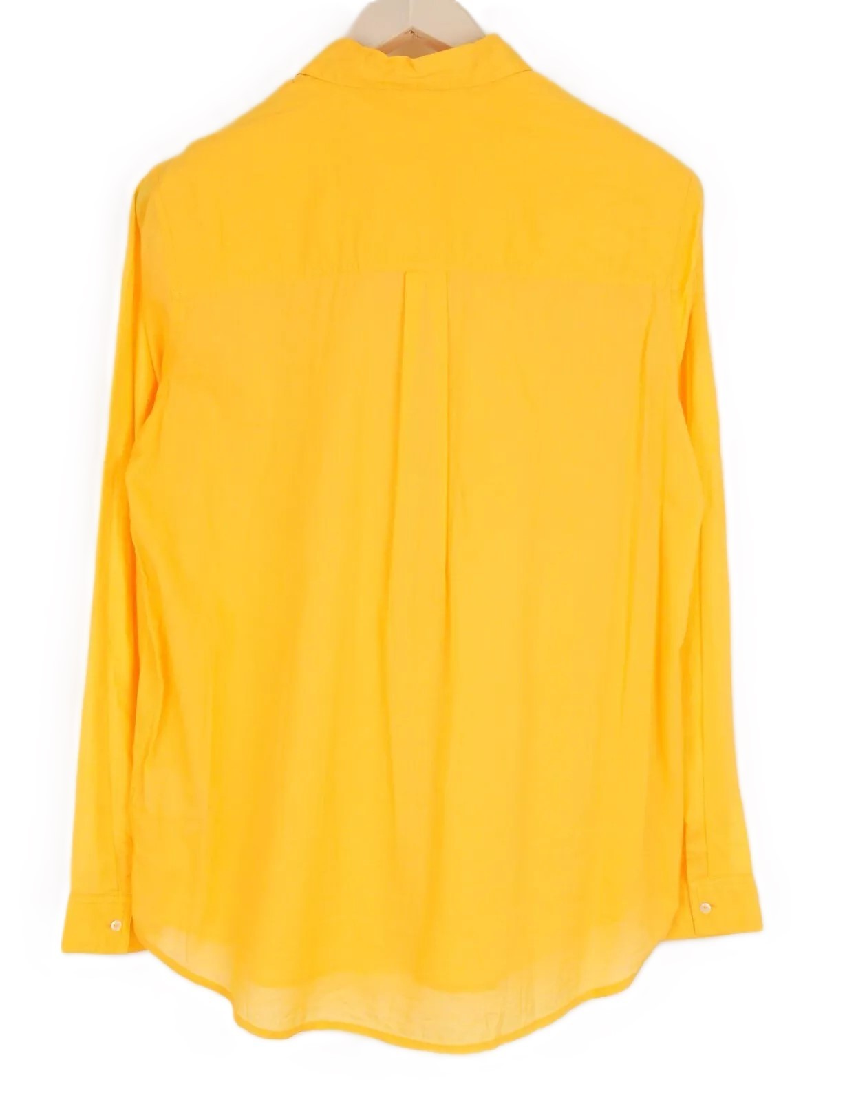 MAISON SCOTCH Women's Shirt XS Yellow Cotton Long Sleeve Spread Collar Blouse