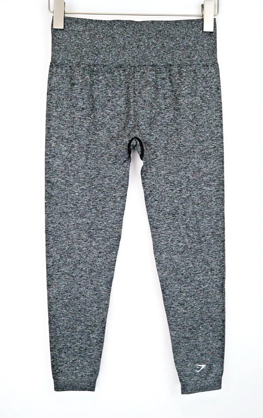 GYMSHARK Women's Leggings L Mid Grey Marl Logo Stretch Gym Training Wear
