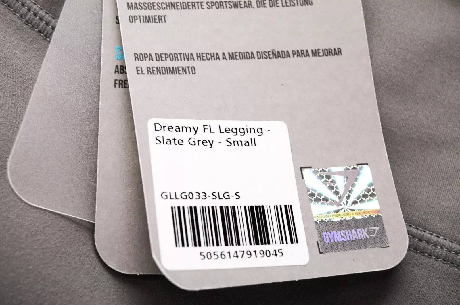 GYMSHARK Dreamy Women's Leggings S Slate Grey Stretch Logo Active Gym Pants