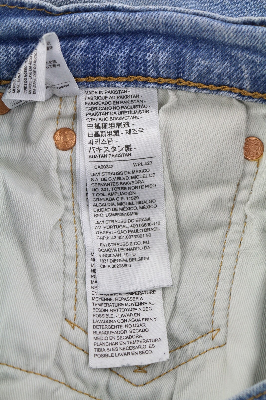 LEVI'S 512 Men's Jeans W32/L34 Washed Blue Slim Taper Big E Denim Zip Fly