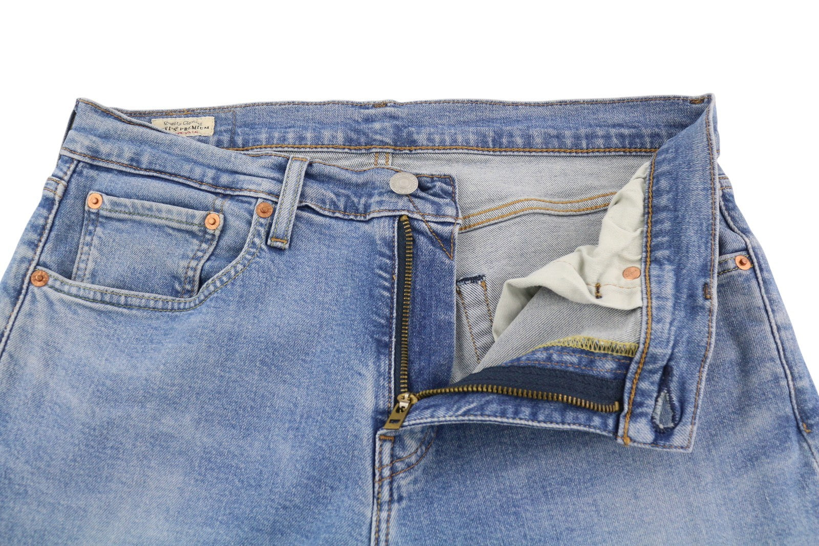 LEVI'S 512 Men's Jeans W32/L34 Blue Washed Slim Taper Big E Logo Denim