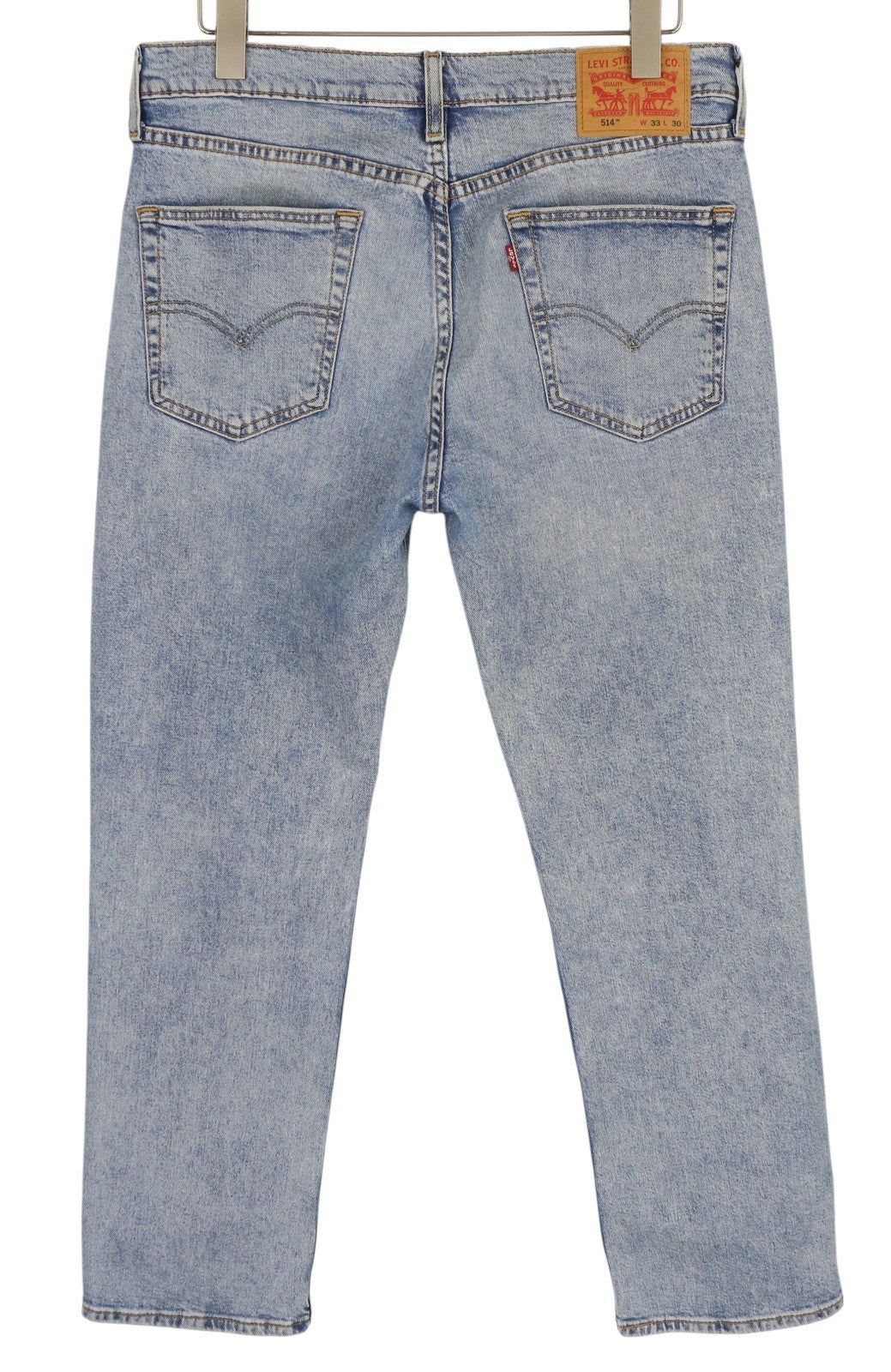 LEVI'S 514 Men's Jeans W33/L30 Blue Washed Straight Fit Denim Zip Pockets