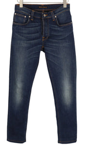 NUDIE JEANS Grim Tim Men's Jeans W31/L30 Deep Blue Washed Slim Button Fly