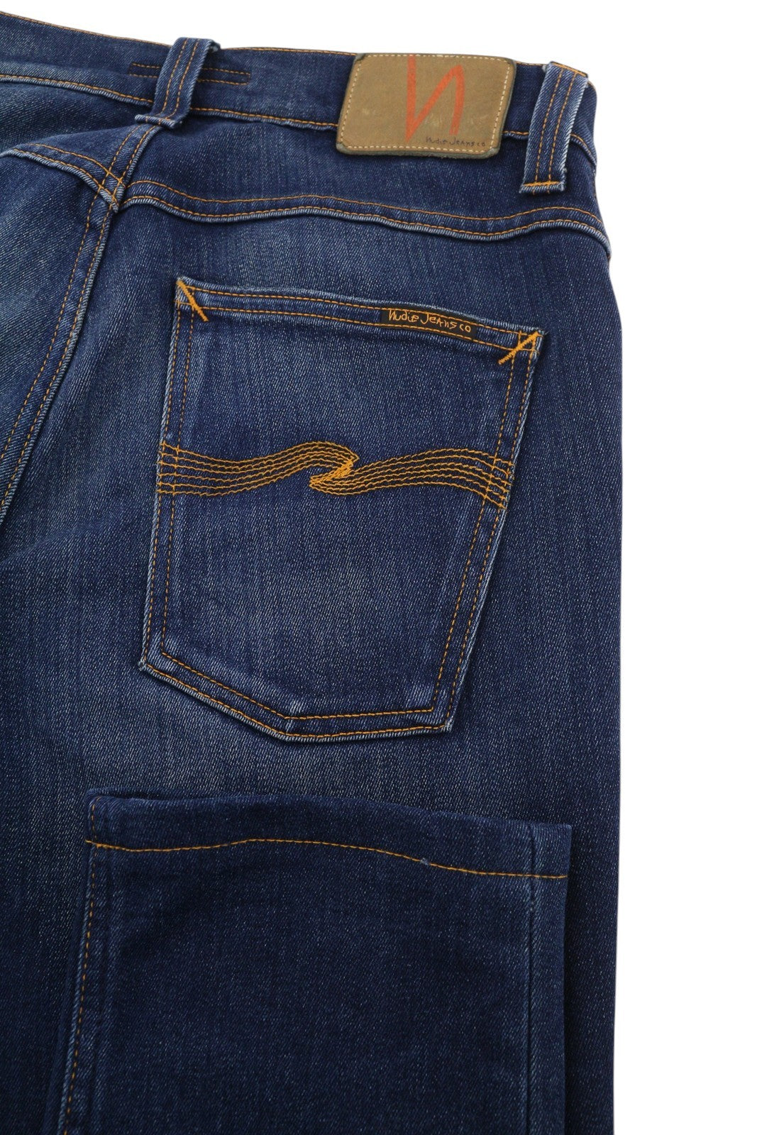 NUDIE JEANS Grim Tim Men's Jeans W31/L30 Deep Blue Washed Slim Button Fly