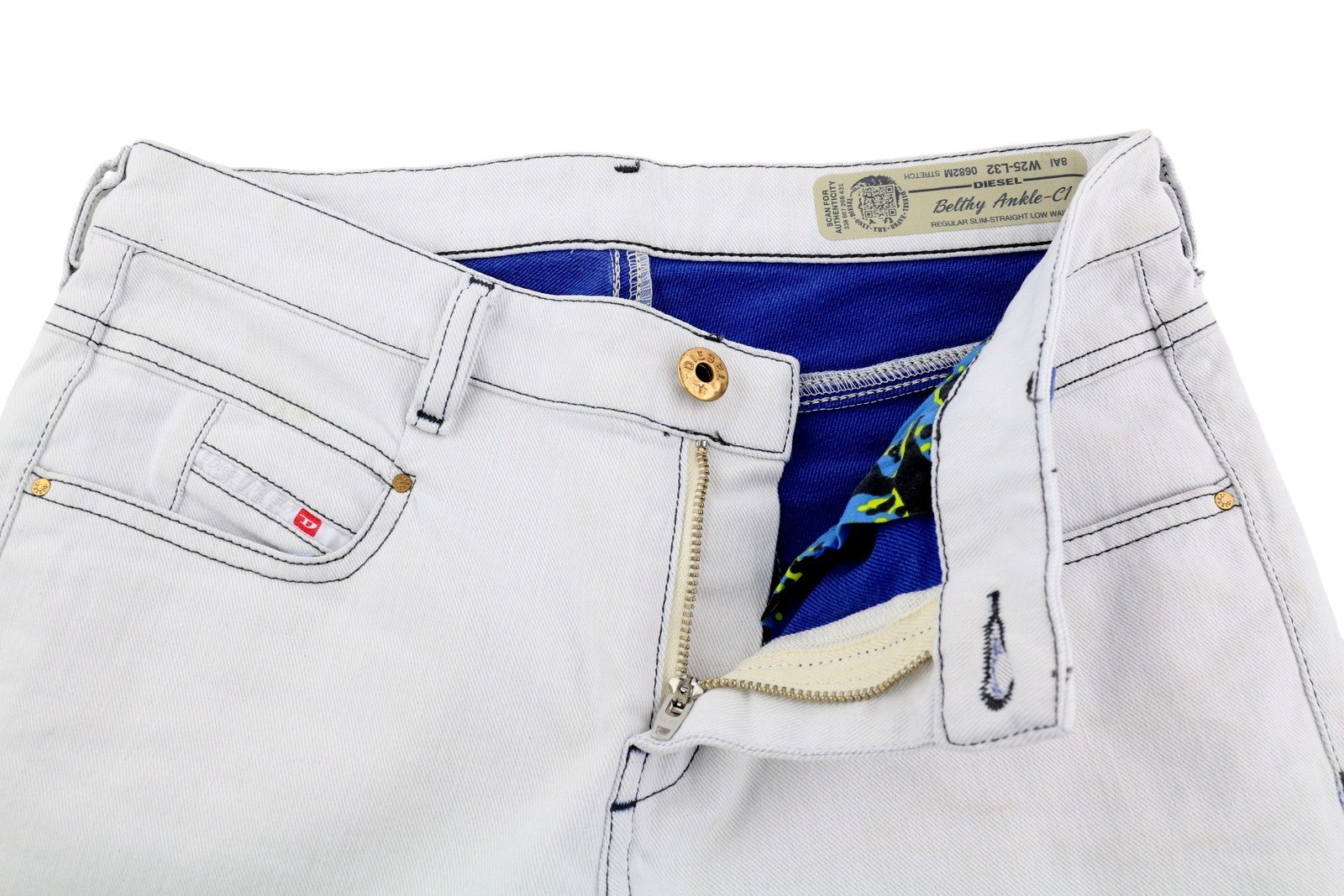 DIESEL Belthy Ankle-C1 0682M Women's Jeans W25/L32 Low Waist Slim Straight