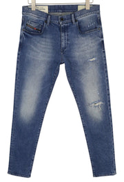 DIESEL D-Strukt 081AQ Men's Jeans W33/L32 Blue Stretch Tapered Distress Denim