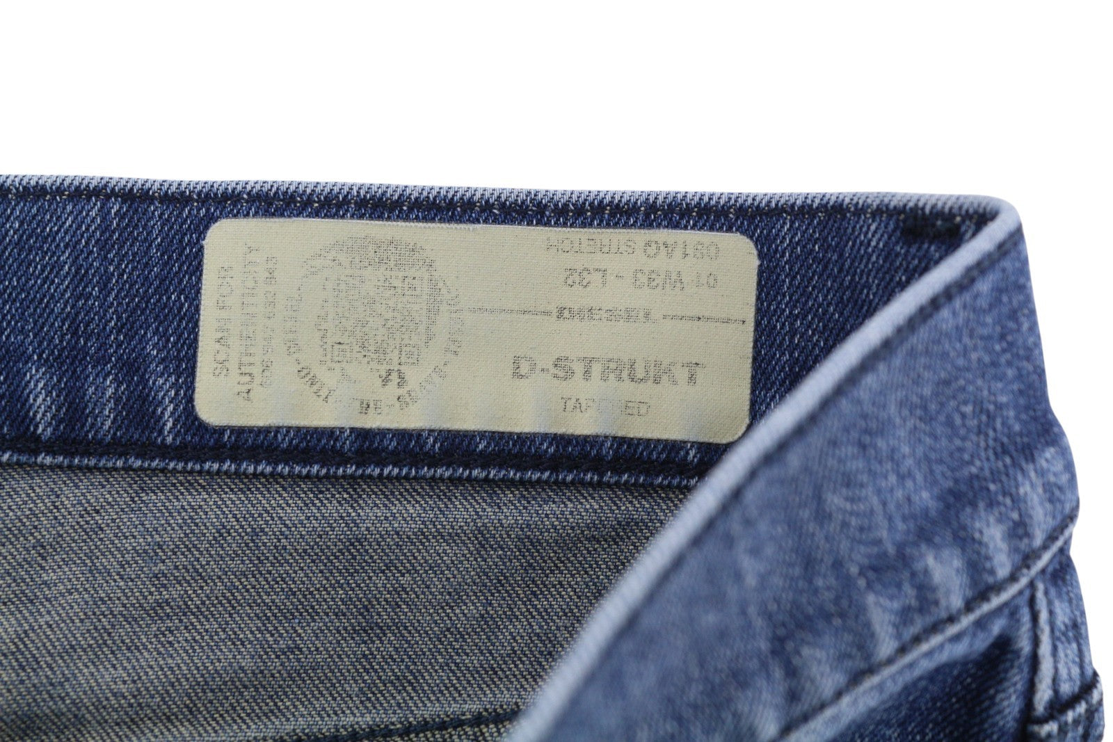DIESEL D-Strukt 081AQ Men's Jeans W33/L32 Blue Stretch Tapered Distress Denim