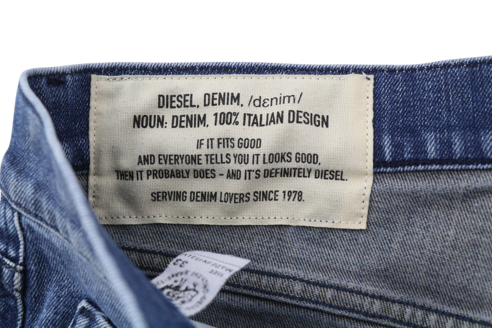 DIESEL D-Strukt 081AQ Men's Jeans W33/L32 Blue Stretch Tapered Distress Denim