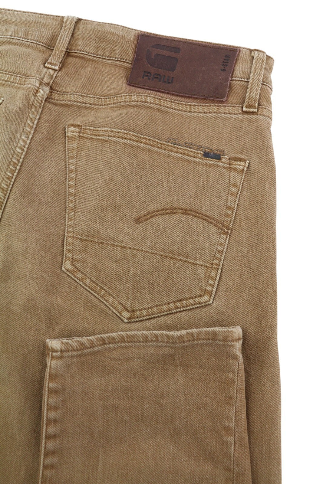 G-STAR 3301 Slim Coj Men's Jeans W29/L34 Brown Denim Button Fly Logo