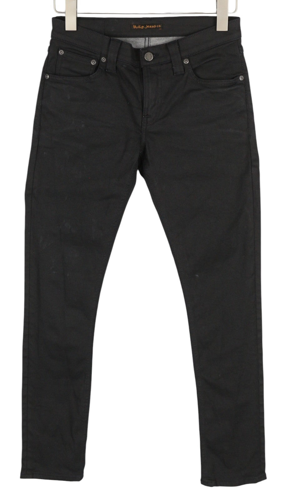 NUDIE JEANS Tight Long John Men's Jeans W28/L30 Black Organic Coated Slim Fit