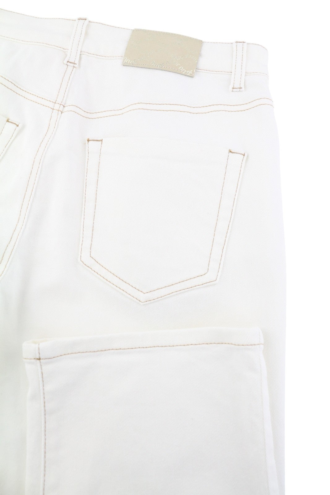 LIU JO Straight Frog Women's Jeans W28 White Denim Ankle Zip Fly 5 Pocket