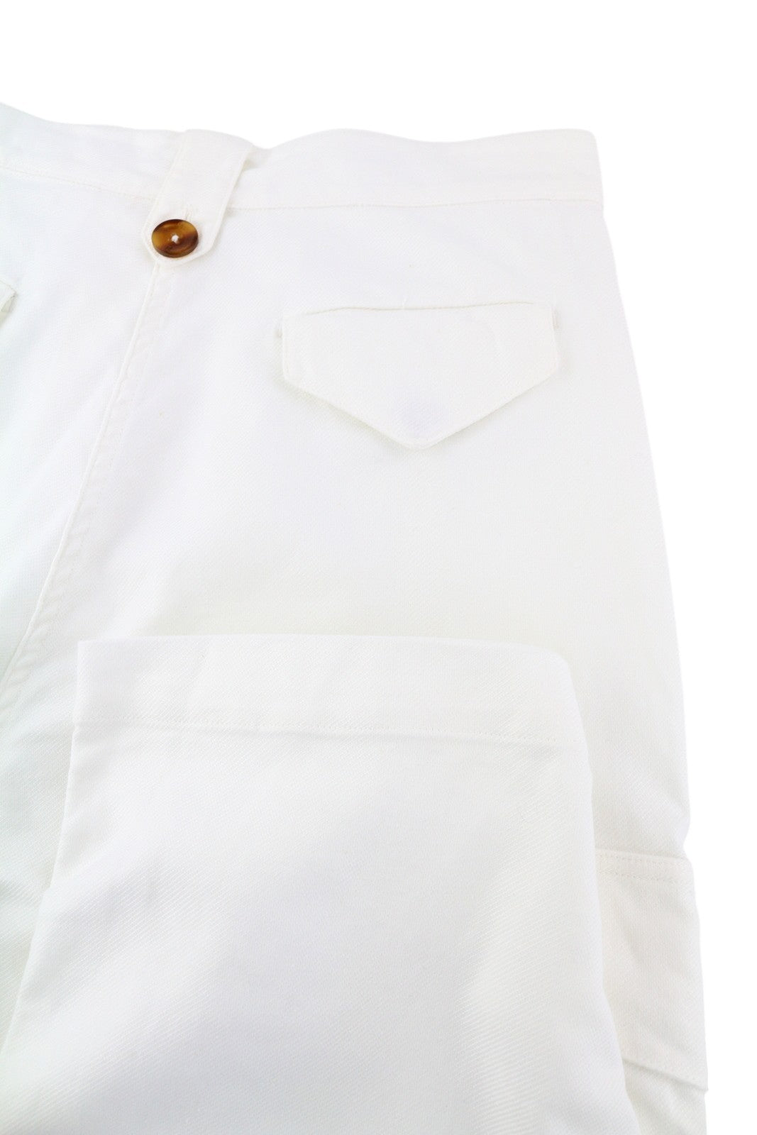 PT TORINO Zoe Women's Trousers 46 White Linen Blend High Waist Slim Cargo