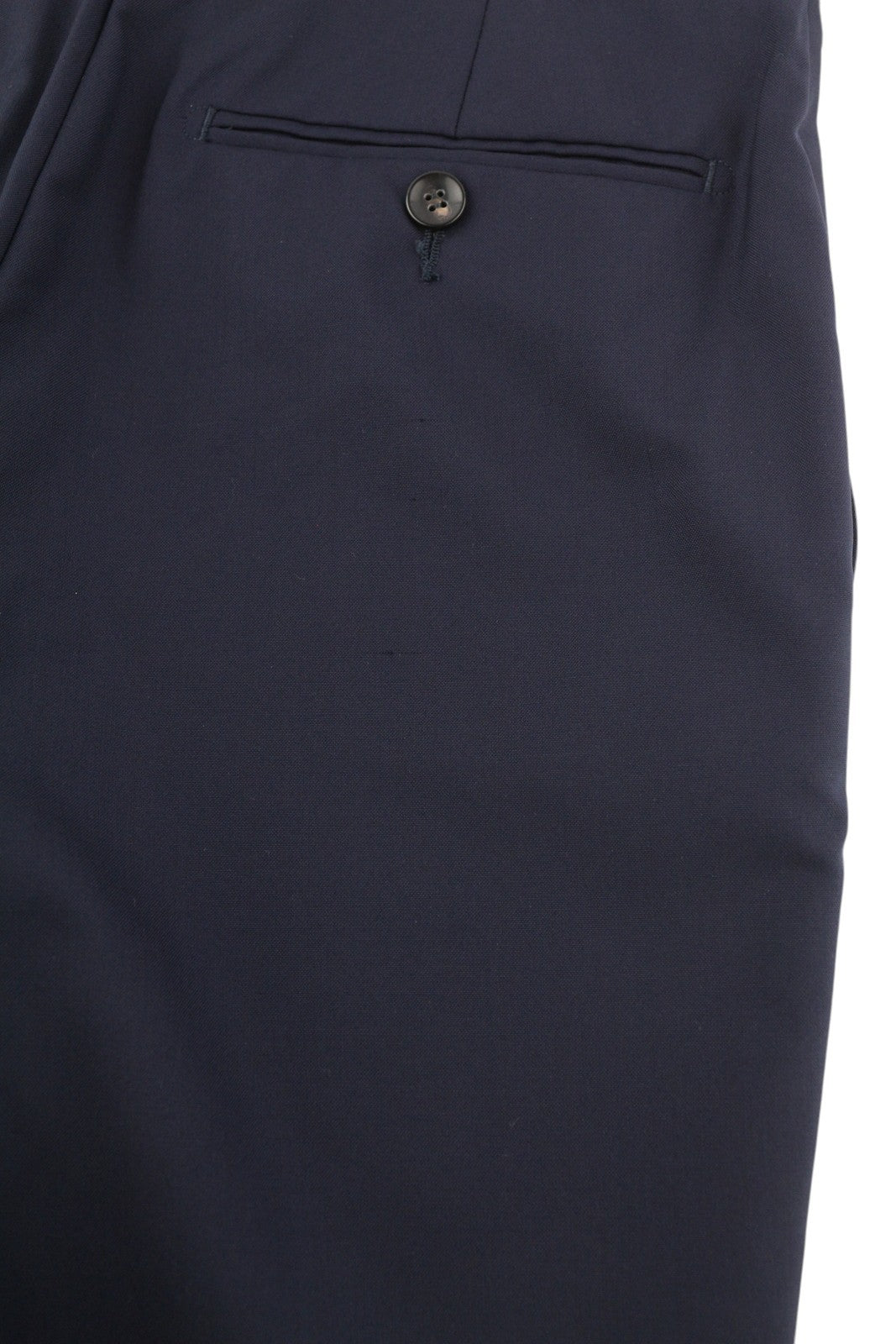 SUITSUPPLY Soho Turn-Up Men's Trousers UK26 Navy Wool S120 Tapered Leg