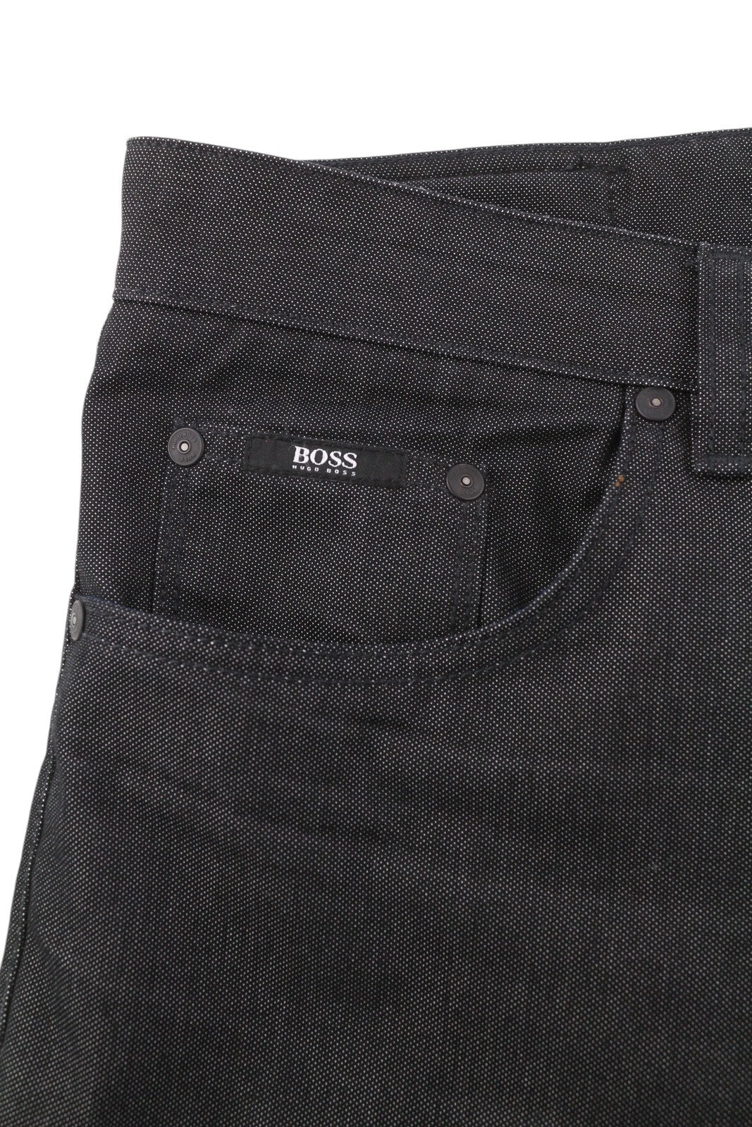 HUGO BOSS Maine1-10 Men's Trousers W31/L34 Black Slim Pattern Zip Fly Logo
