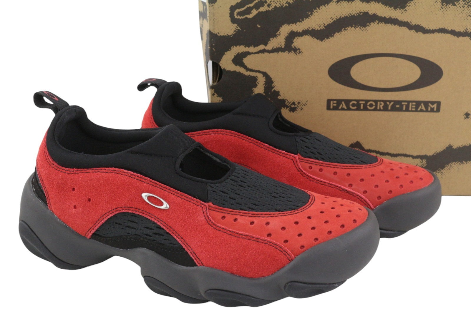 OAKLEY Factory Team Suede Flesh Men Sandals EU44.5 Lava Black Ortholite RRP190