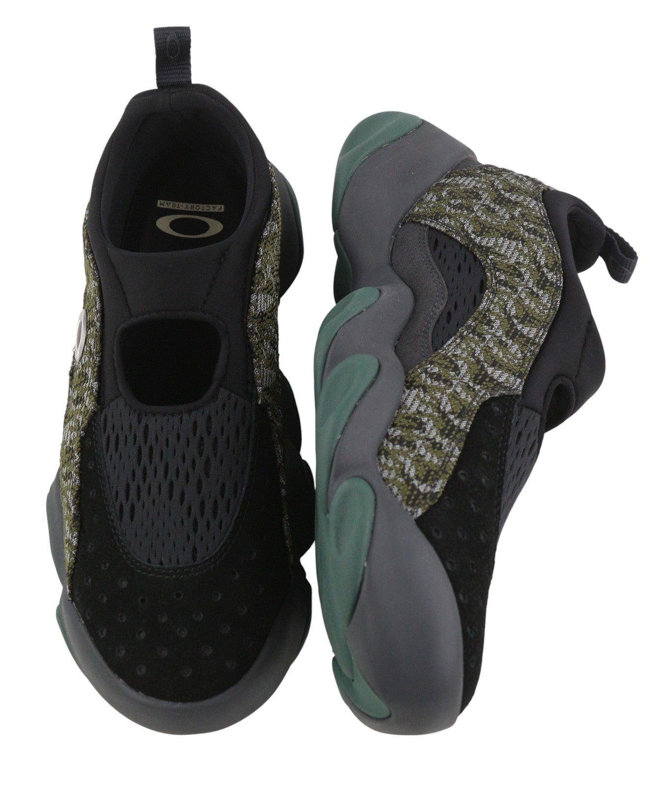 OAKLEY Factory Team Jacquard Flesh Men Sandals EU45 Camo Black Ortholite RRP235